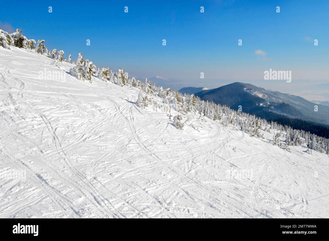Hang auf das Skigebiet Stockfoto