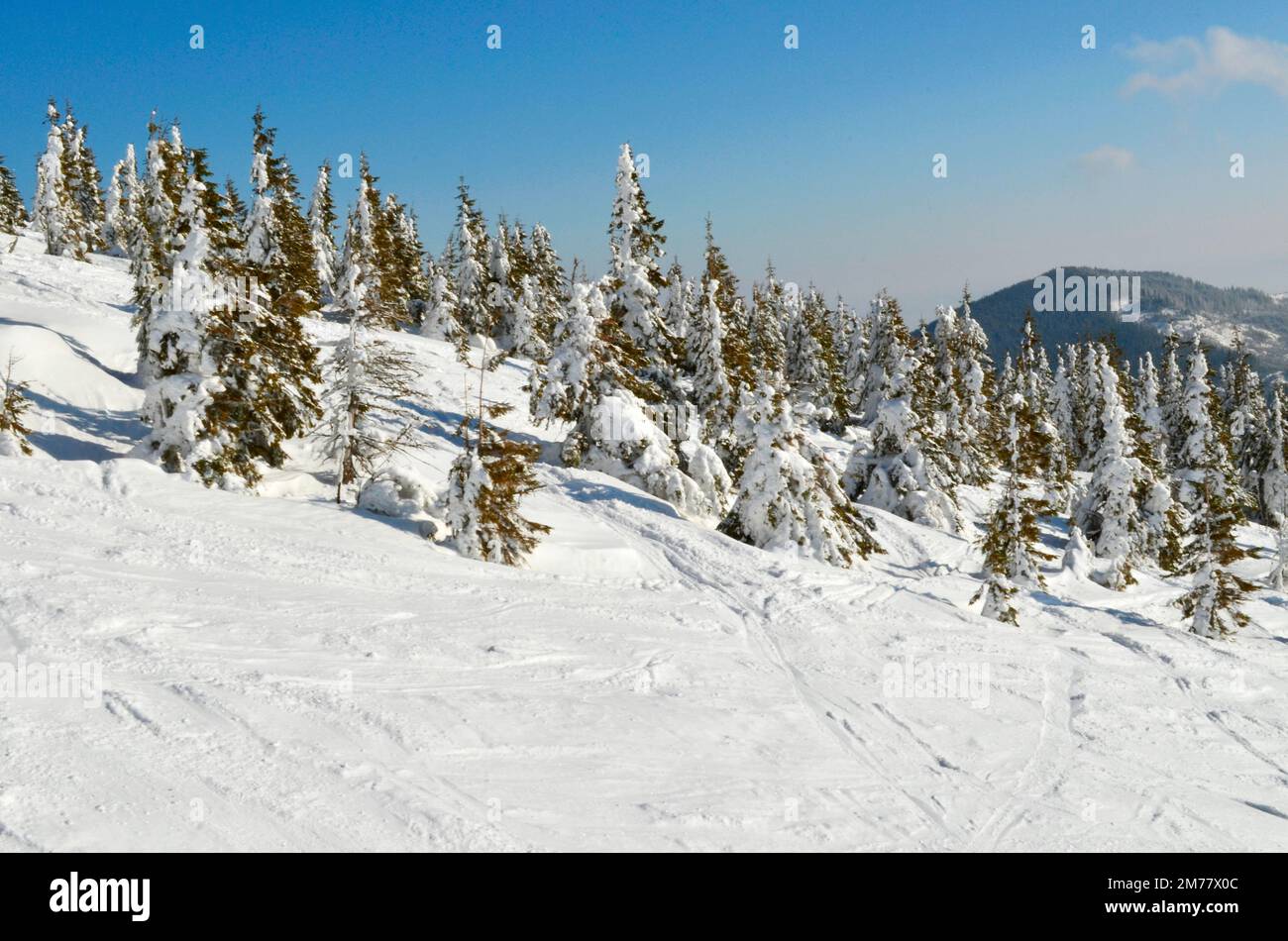 Hang auf das Skigebiet Stockfoto