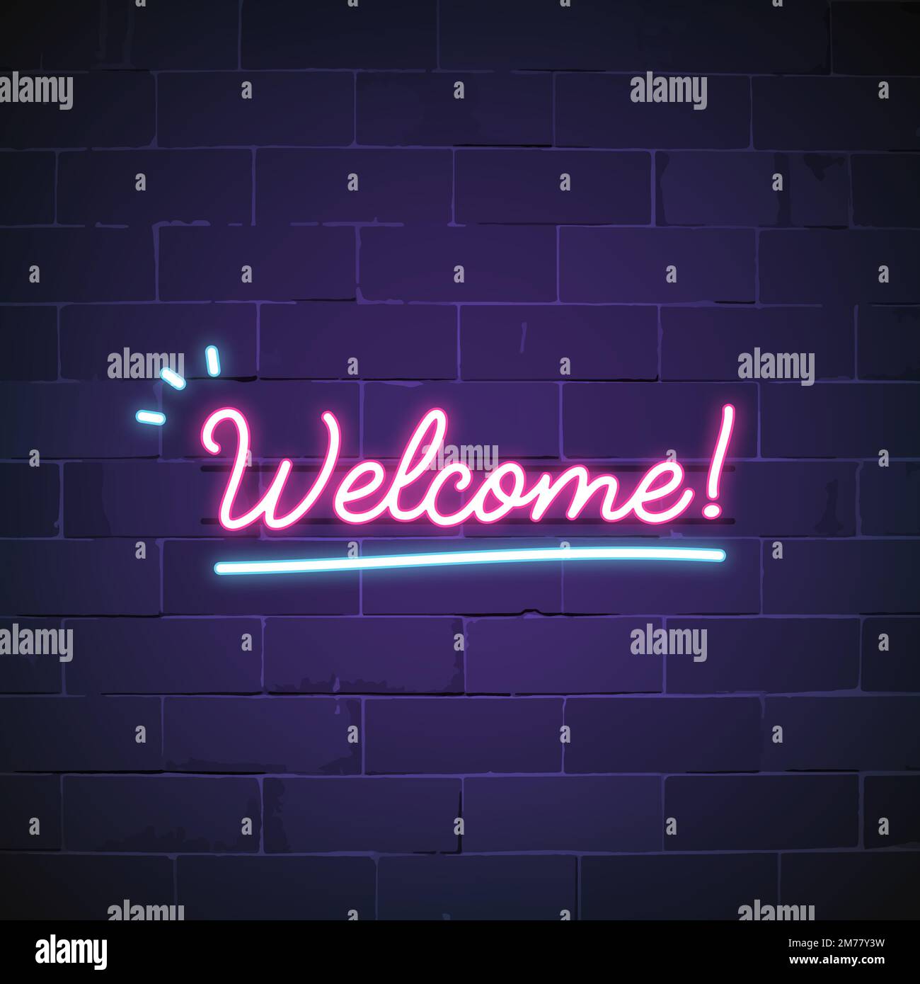 Willkommen in Neon Zeichen Vektor Stock Vektor