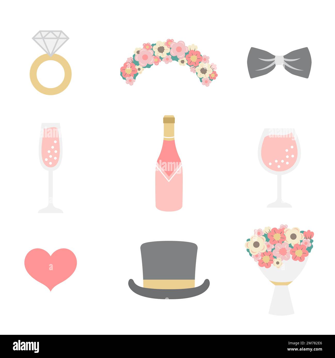 Hochzeit Fotokabine Requisiten Vektor Stock Vektor
