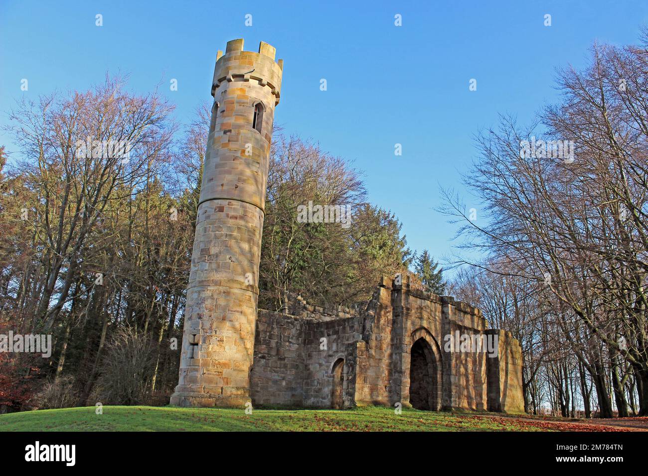 Gothic Folly in Hardwick Park, Durham, Großbritannien Stockfoto
