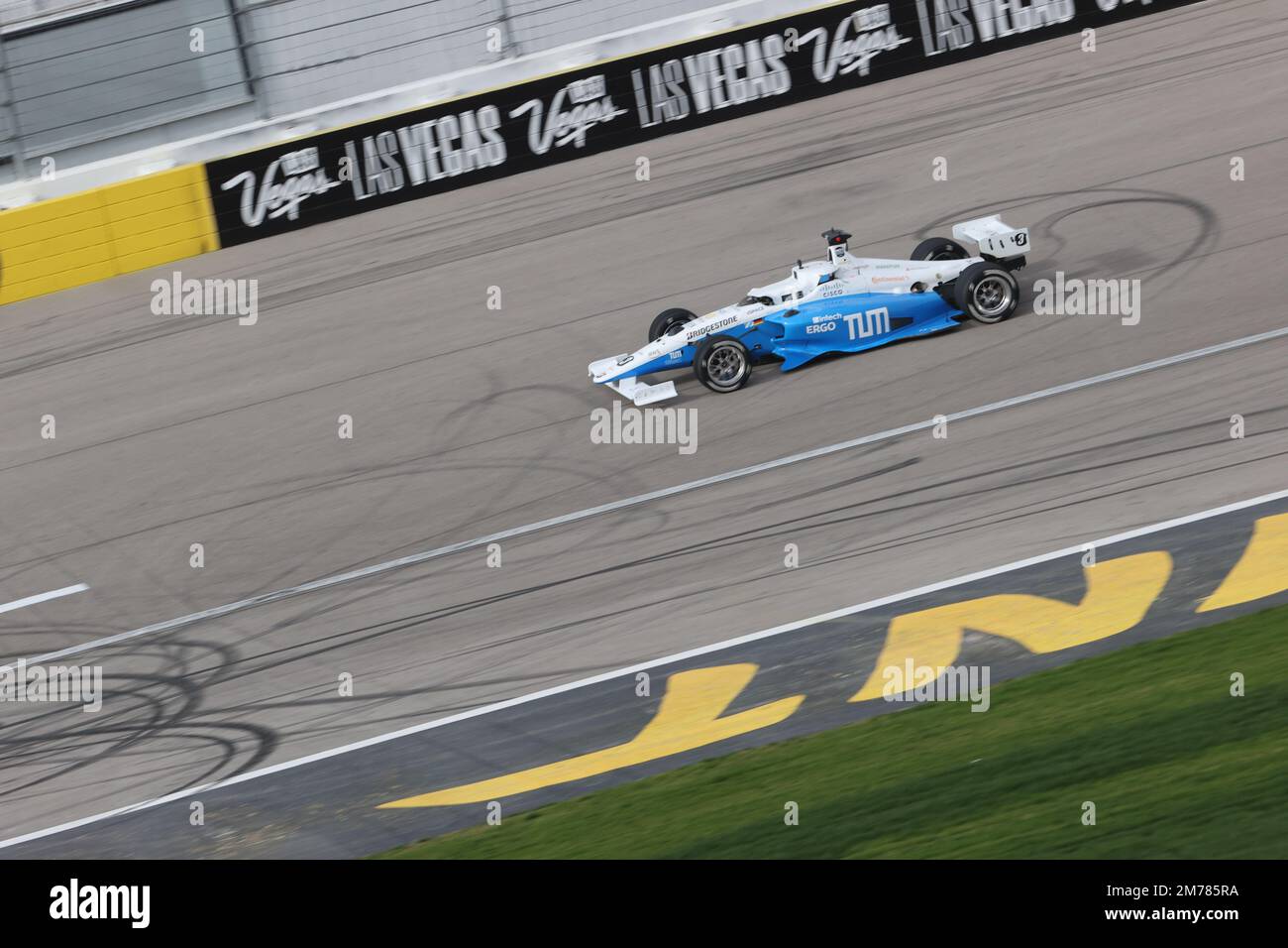 LAS VEGAS, NV - 7. JANUAR: Blick auf die Indy CES Autonomous Race Challenge während der CES 2023 auf dem Las Vegas Motor Speedway am 7. Januar 2023 in Las Vegas, Nevada. Kredit: mpi34/MediaPunch Stockfoto