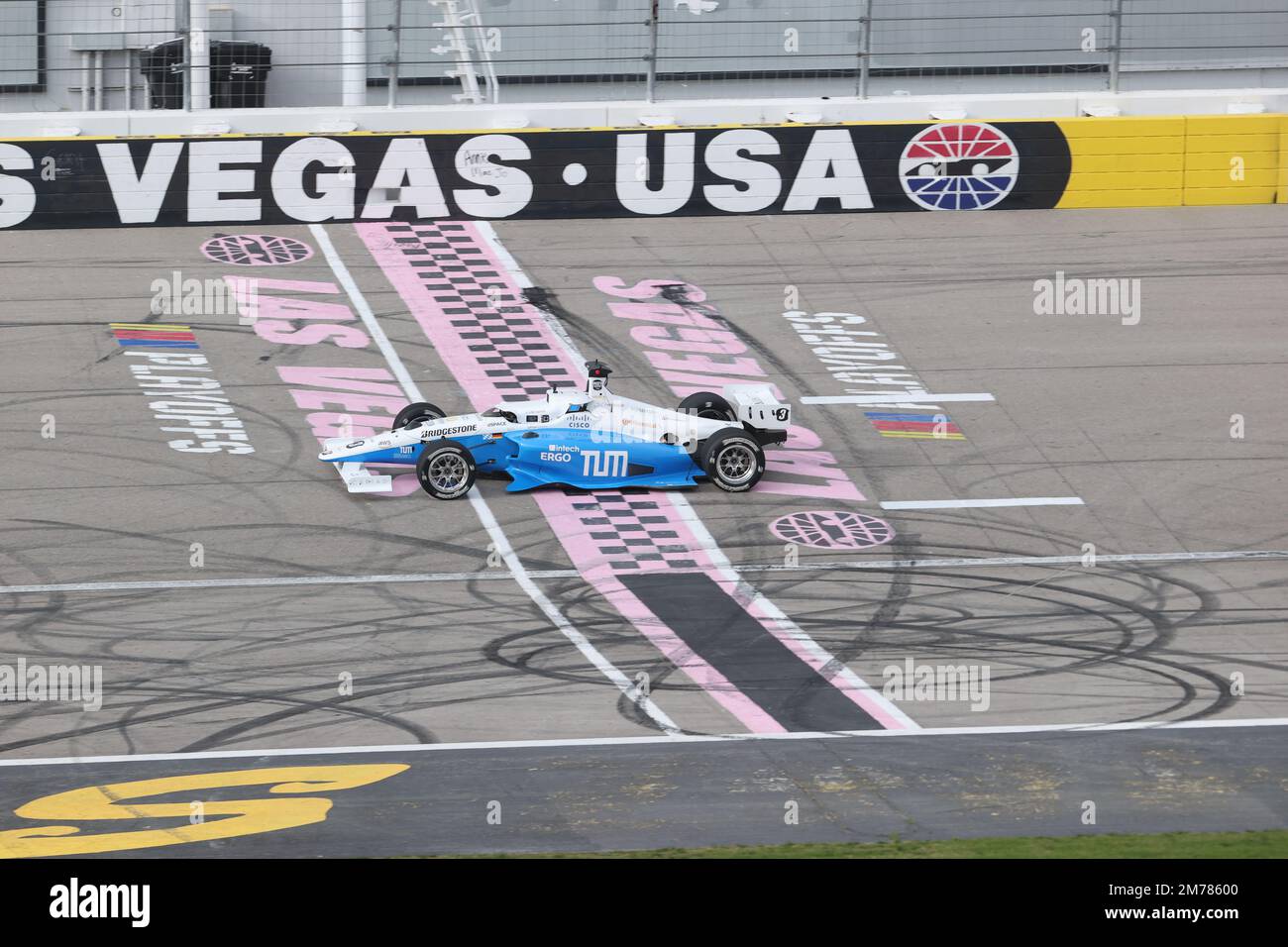 Las Vegas, NV, USA. 7. Januar 2023. Blick auf die Indy CES Autonomous Race Challenge auf der CES 2023 auf dem Las Vegas Motor Speedway am 7. Januar 2023 in Las Vegas, Nevada. Kredit: Mpi34/Media Punch/Alamy Live News Stockfoto