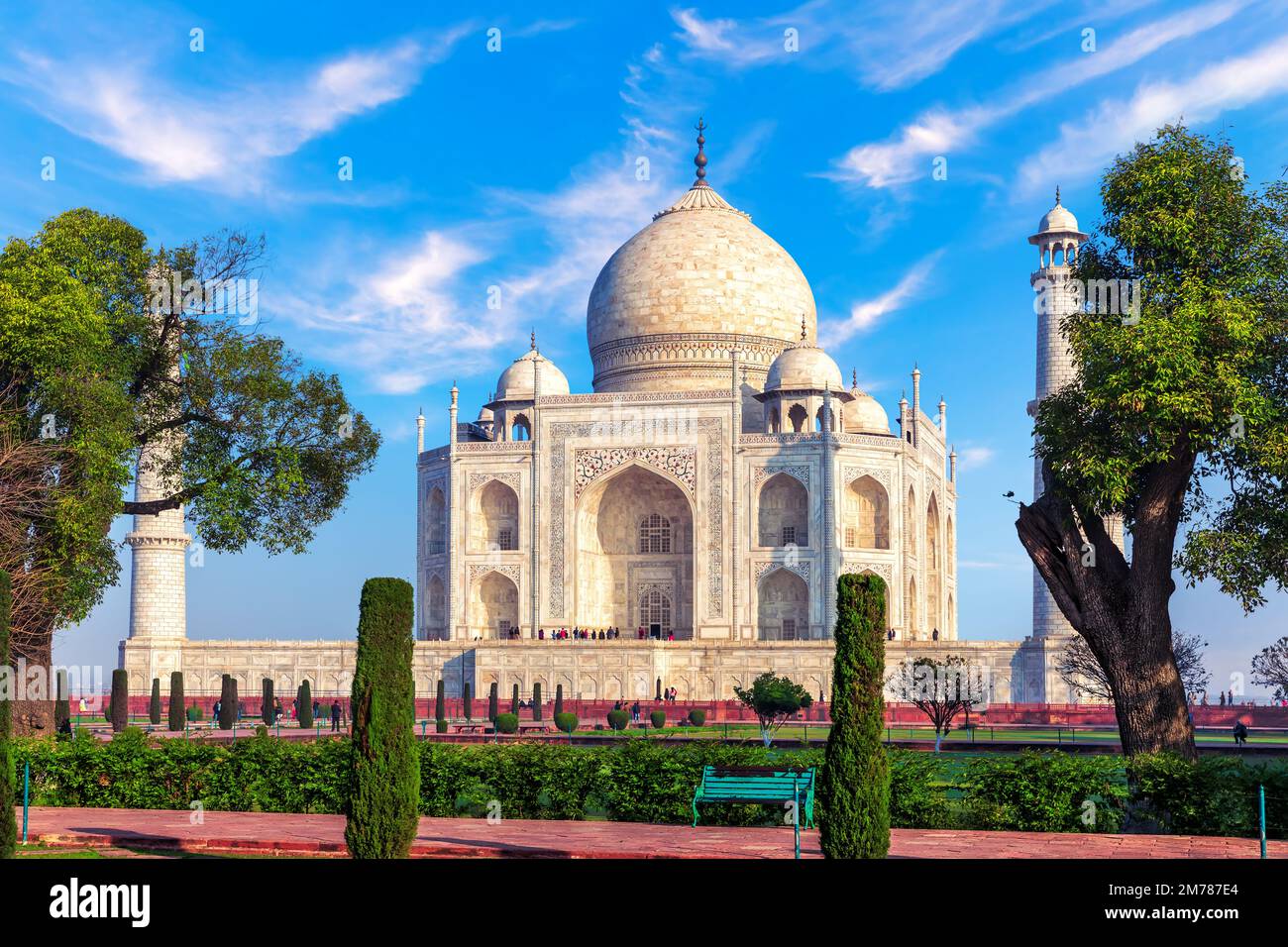Taj Mahal Grab im Garten, Agra, Indien, Uttar Pradesh Stockfoto