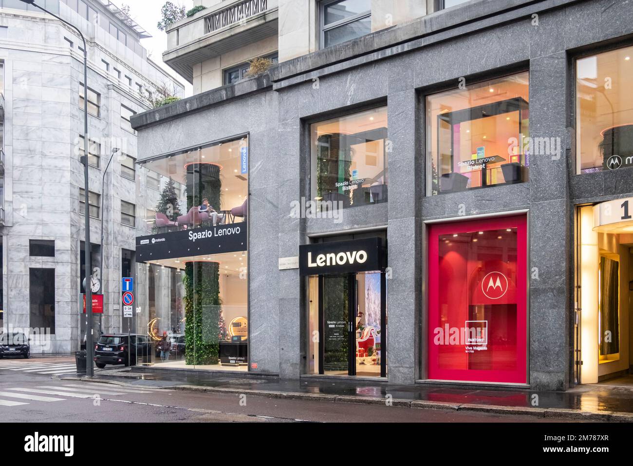 Spazio Lenovo in Corso Matteotti, Mailand, Italien Stockfoto