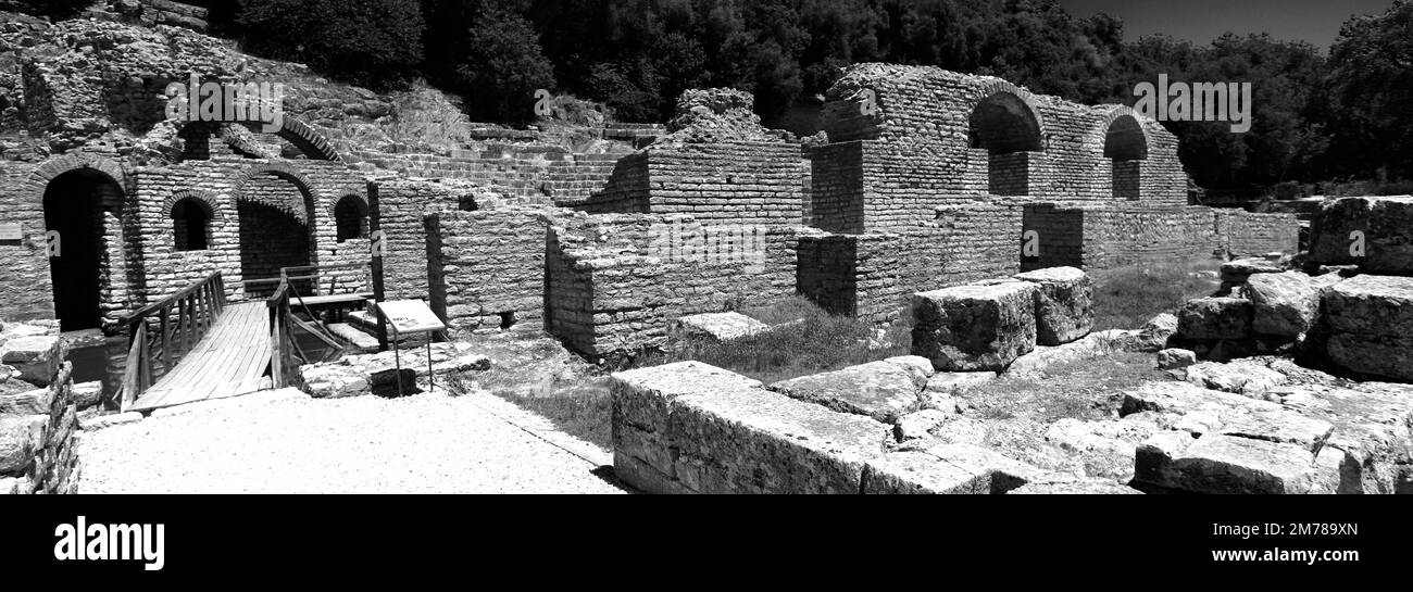 Ruinen des Aszipius-Heiligtums, antikes Butrint, UNESCO-Weltkulturerbe, Butrint-Nationalpark, Saranda-Viertel, Südalbanien, Europa Stockfoto