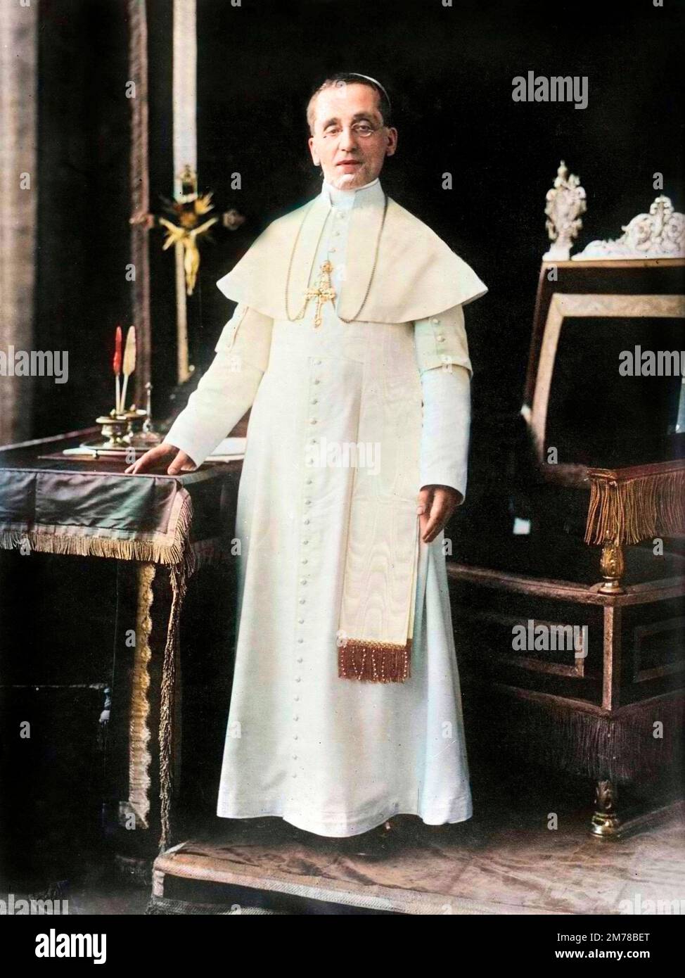 Portrait du Pape Benoit XV (1845-1922). Photographie du Debüt du 20eme siecle. Stockfoto