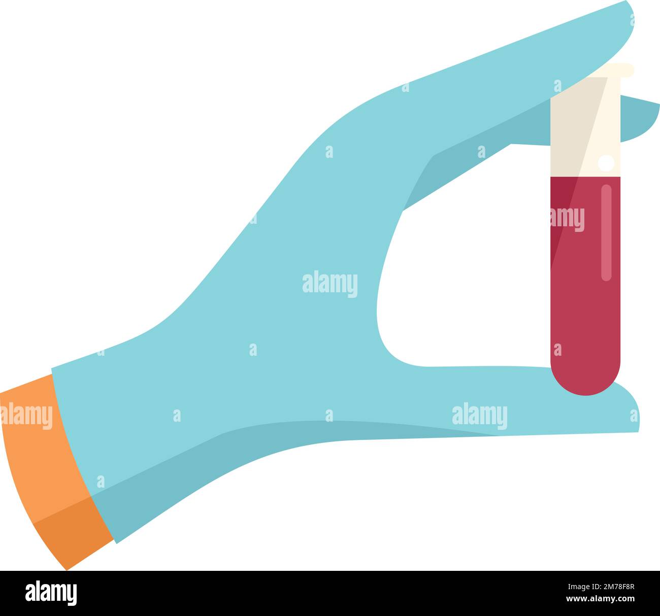 Flachvektor des Symbols für das Labor-Reagenzglas. Qualitätsexperte. Kontrollarbeit isoliert Stock Vektor