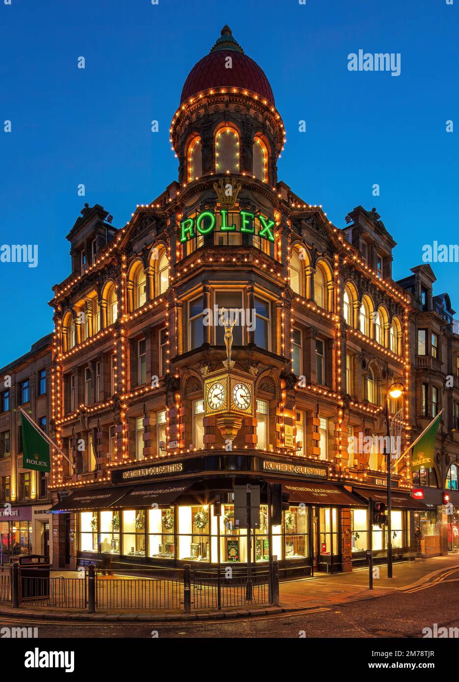 Northern Goldschmiths at Dusk, Newcastle upon Tyne, Tyne and Wear, England, Vereinigtes Königreich Stockfoto
