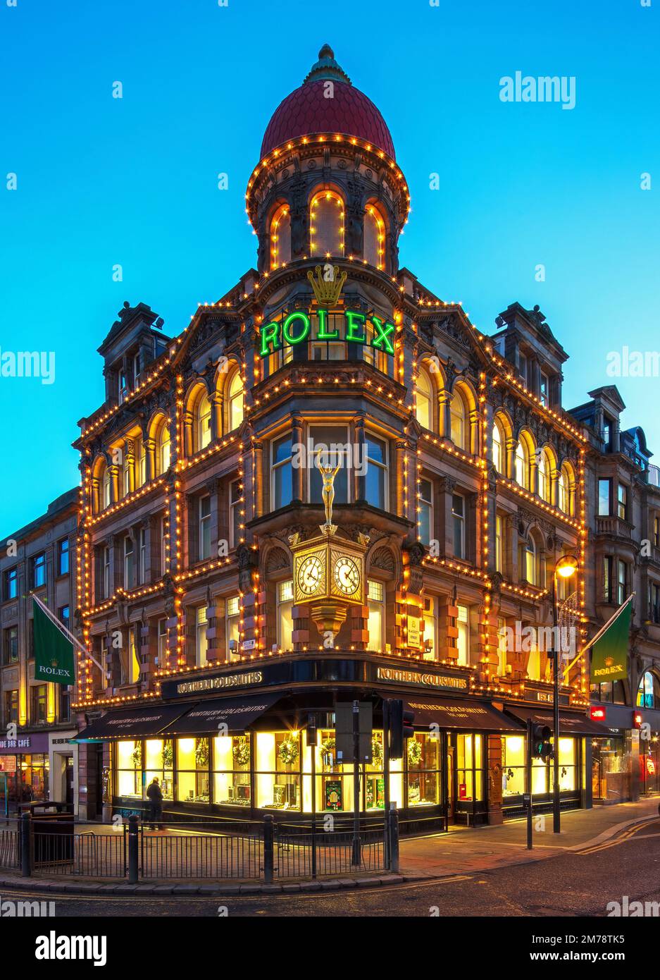 Northern Goldschmiths at Dusk, Newcastle upon Tyne, Tyne and Wear, England, Vereinigtes Königreich Stockfoto