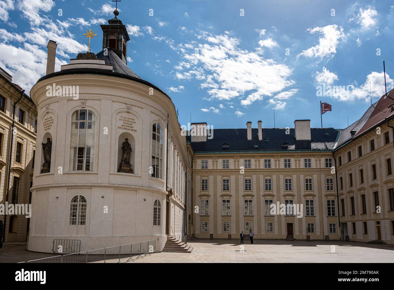 Detail des Innenhofs des tschechischen Präsidentensitzes. Stockfoto