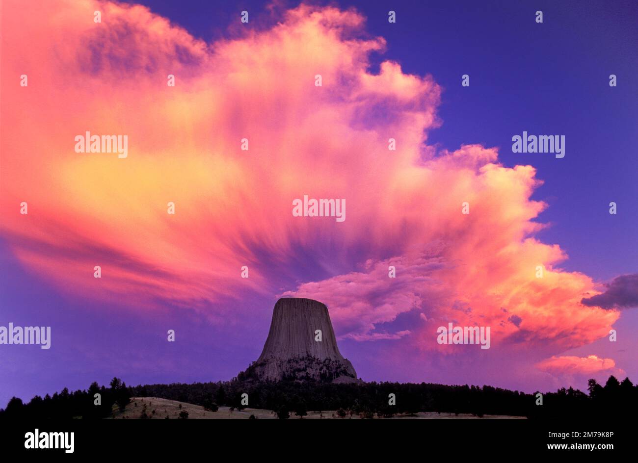 USA, Wyoming, Rocky Mountains, Crook County, Devils Tower, Nationaldenkmal Stockfoto