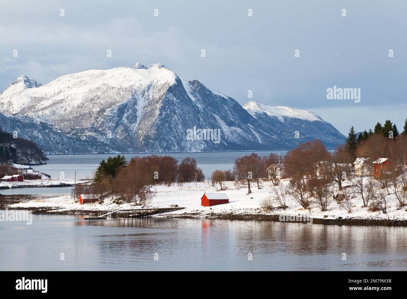 Atlantikküste, Winter, nördlich des Polarkreises, Norwegen Stockfoto