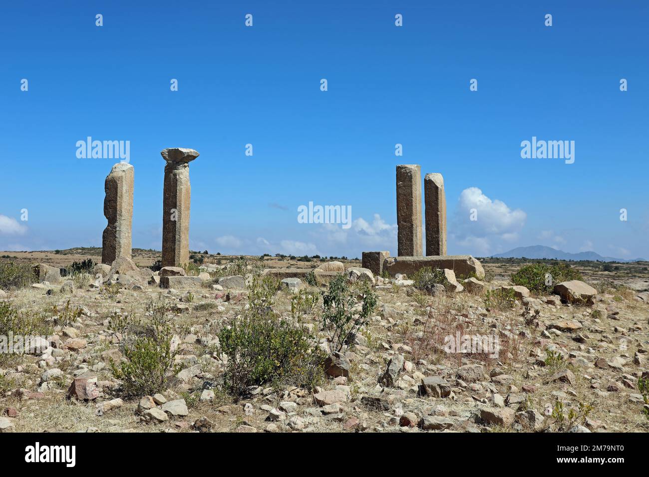 Unausgegrabener vorchristlicher Tempel von Mariam Wakino im Süden Eritreas Stockfoto