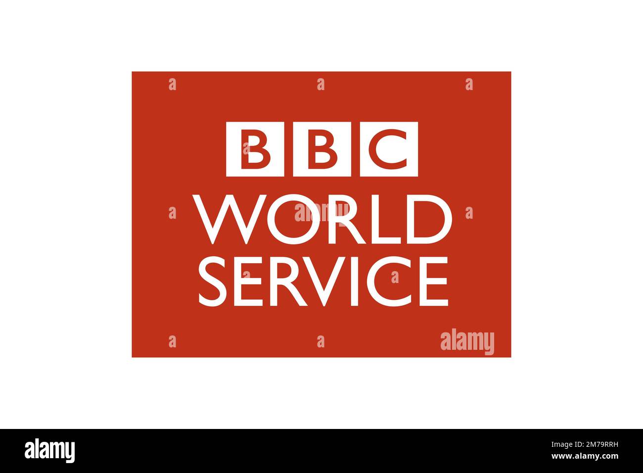 BBC World Service, Logo, weißer Hintergrund Stockfoto