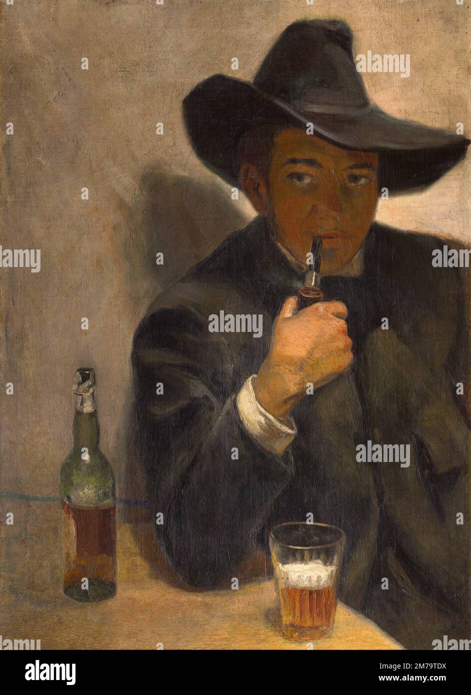 Selbstporträt mit breiter Krempe, 1907, Malen von Diego Rivera Stockfoto