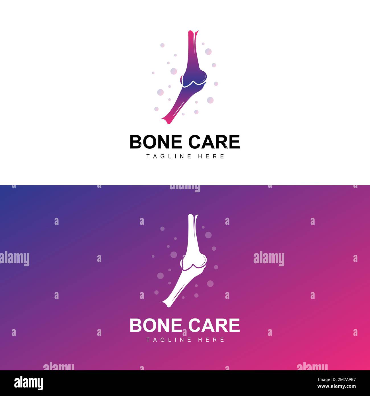 Bone Logo Design, Medical Health Körperteile Illustration Stock Vektor