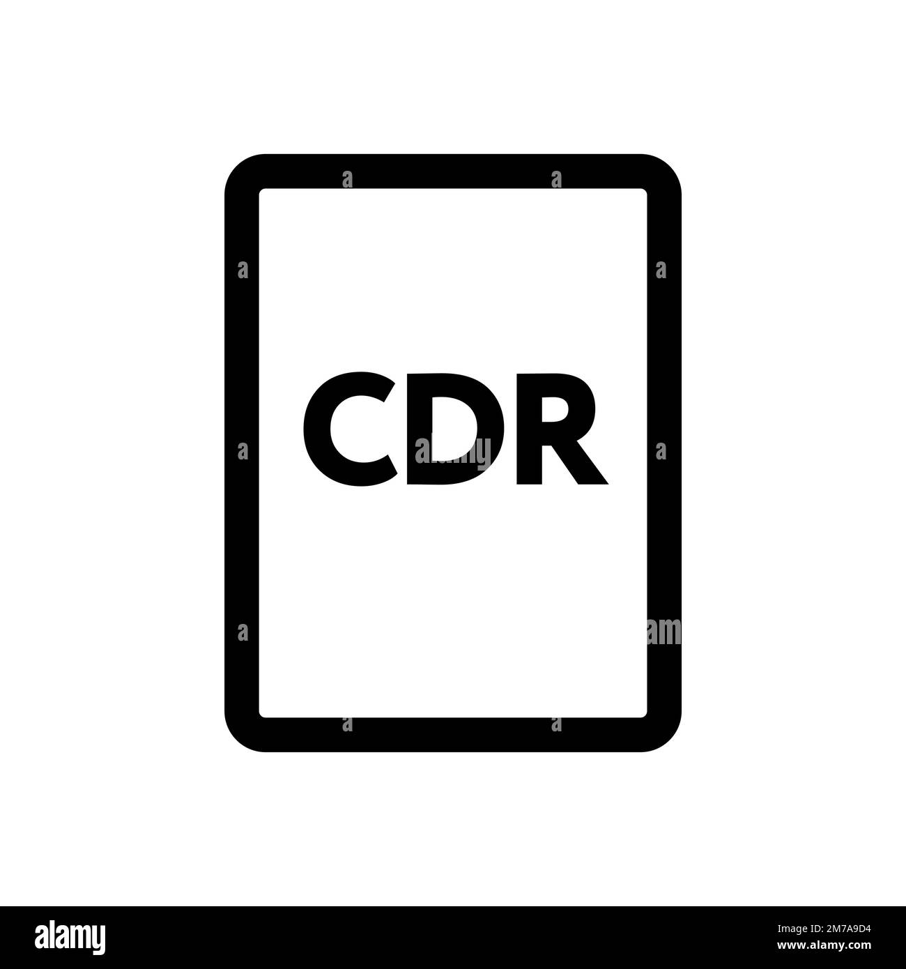 Symbolzeile der CDRDatei isoliert auf weißem Hintergrund. Schwarzer