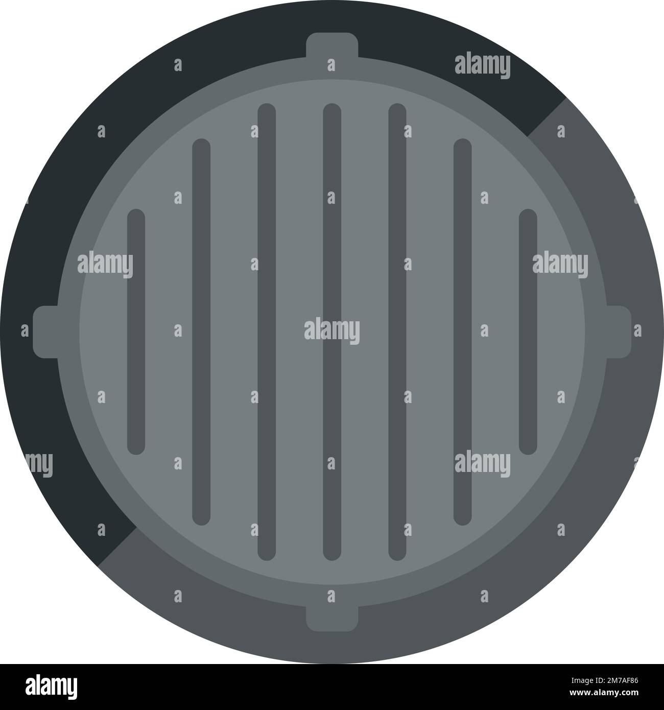 Flachvektor des Schachtschachtsymbols. Stadtstraße. Unterirdisch, metallisoliert Stock Vektor