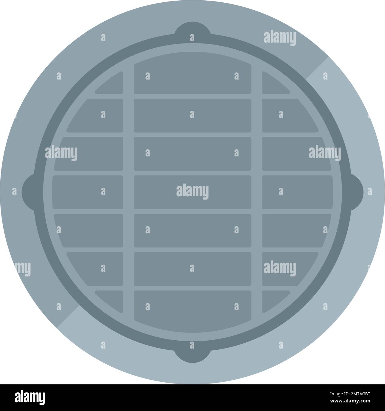 Flacher Vektor des Wassermangel-Symbols. Die Kanalisation. Deckel isoliert Stock Vektor