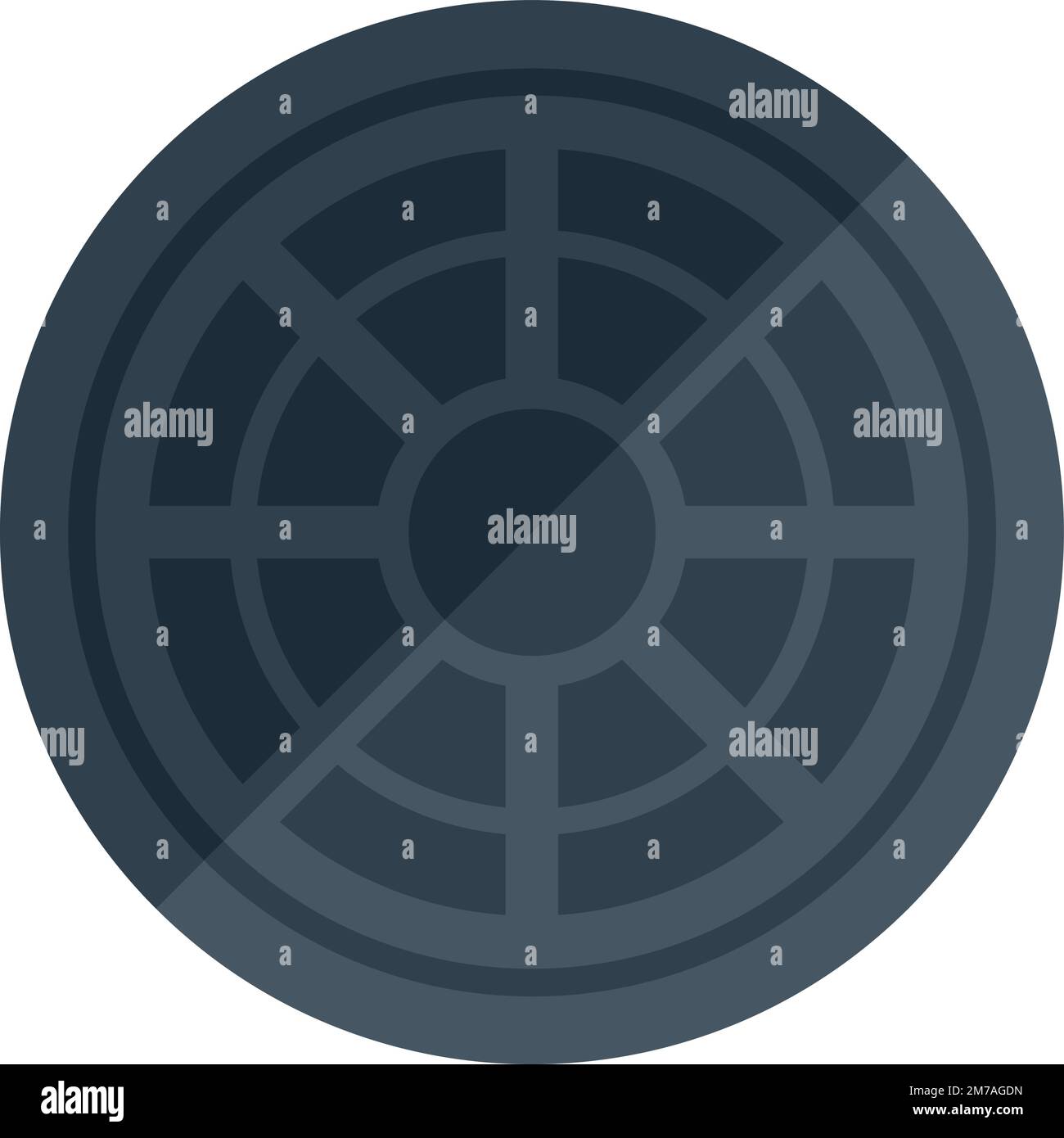 Ein flacher Vektor für das Symbol des städtischen Mannlochs. Abwasserkanal. Lid Street isoliert Stock Vektor