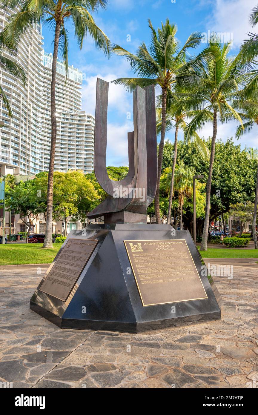 Honolulu, Hawaii - 2. Januar 2023: Brothers in Valor Memorial in Fort DeRussy in Waikiki. Stockfoto