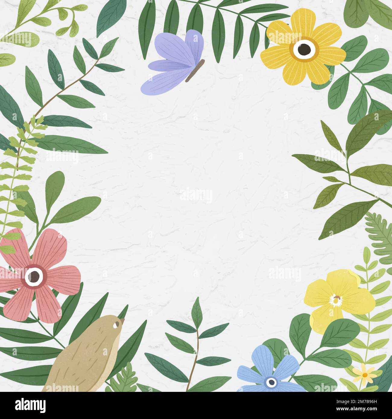 Botanischer Rahmen auf einem weißen Hintergrundvektor Stock Vektor