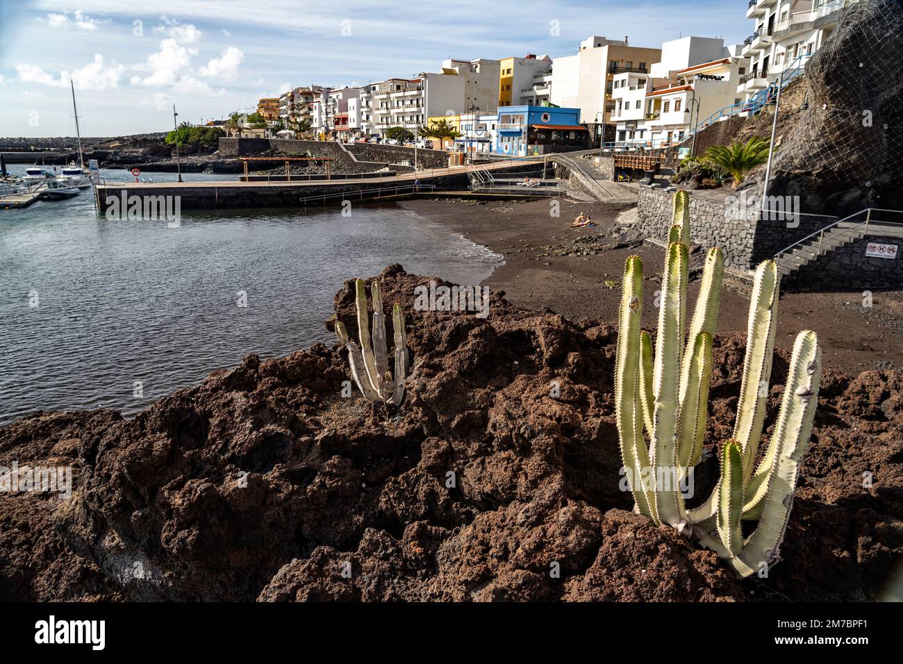 Der schwarze Lava Strand in La Restinga, El Hierro, Kanarische Inseln, Spanien | La Restinga Black Lava Beach, El Hierro, Kanarische Inseln, Spanien Stockfoto