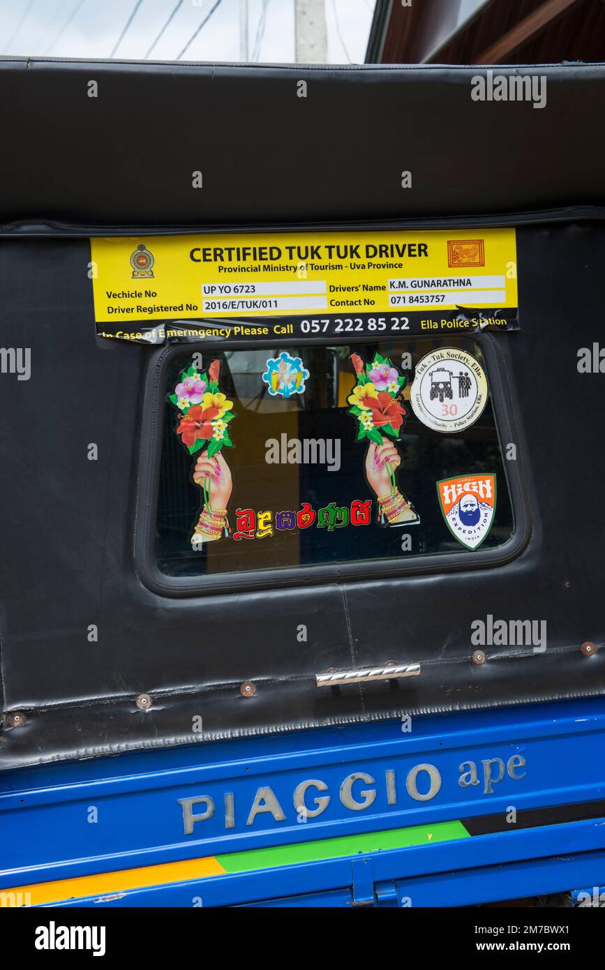 Tuktuk-Führerschein, Sri Lanka Stockfoto