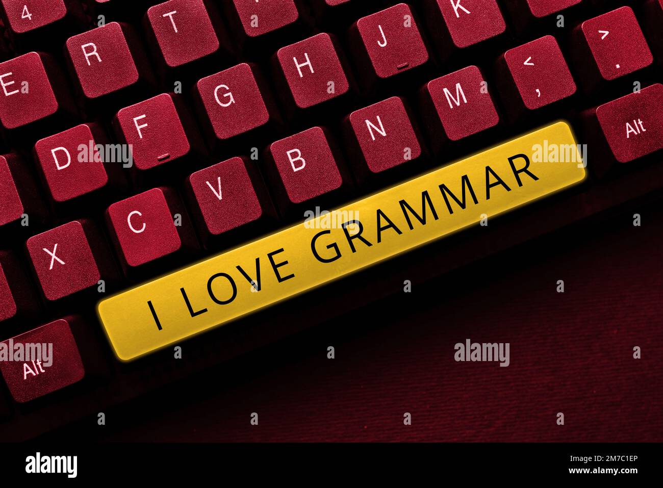 Konzeptionelle Beschriftung I Love Grammar. Unternehmerische Betrachtungsweise der Bewunderung des Systems und der Sprachstruktur Stockfoto