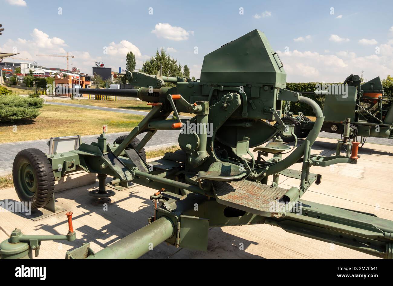 Konventionelle 40-mm-Kanone. Luftabwehr in geringer Höhe. 1942 Stockfoto