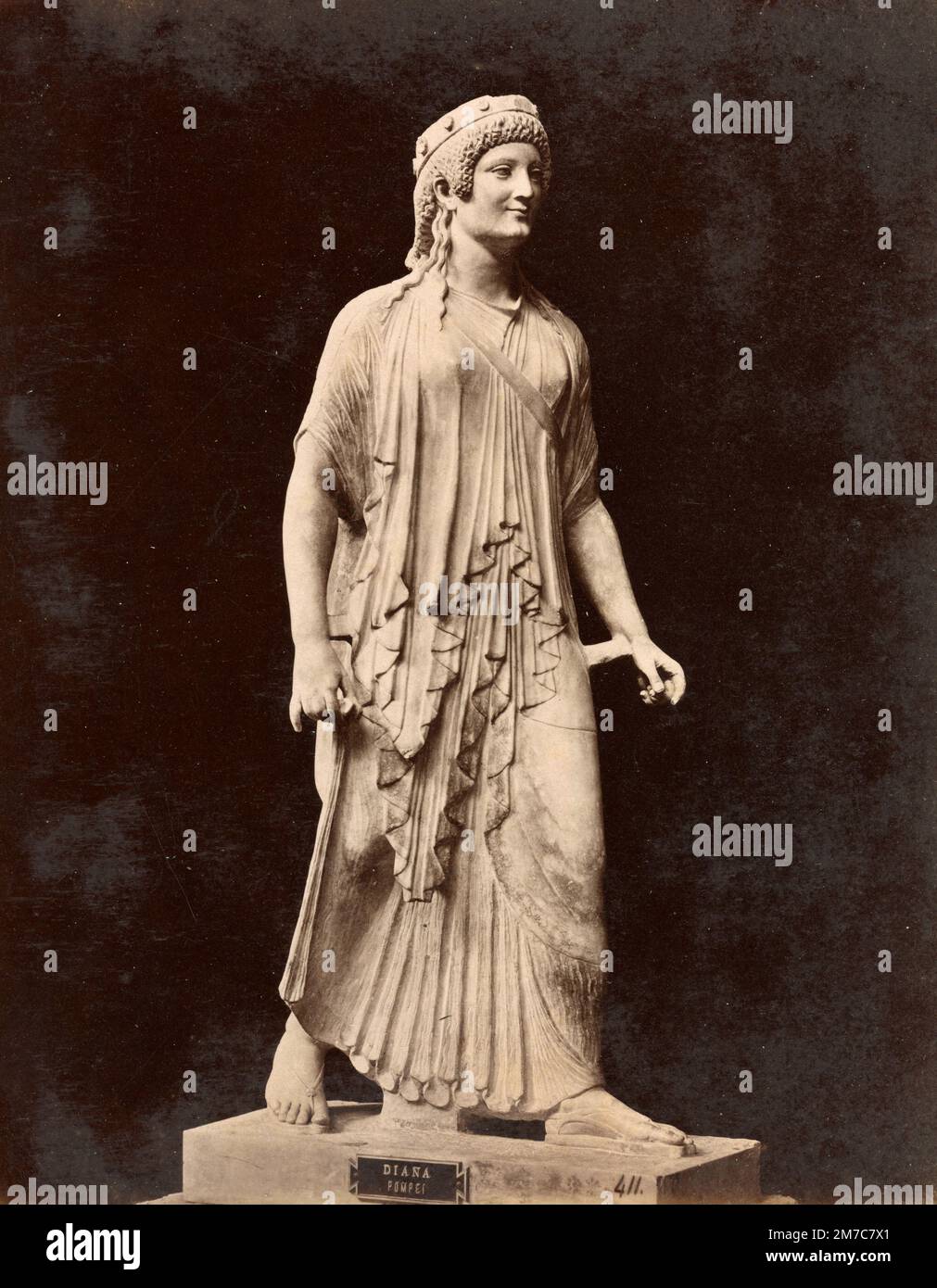 Diana, griechische Skulptur, Albuminabdruck, 1870er Stockfoto
