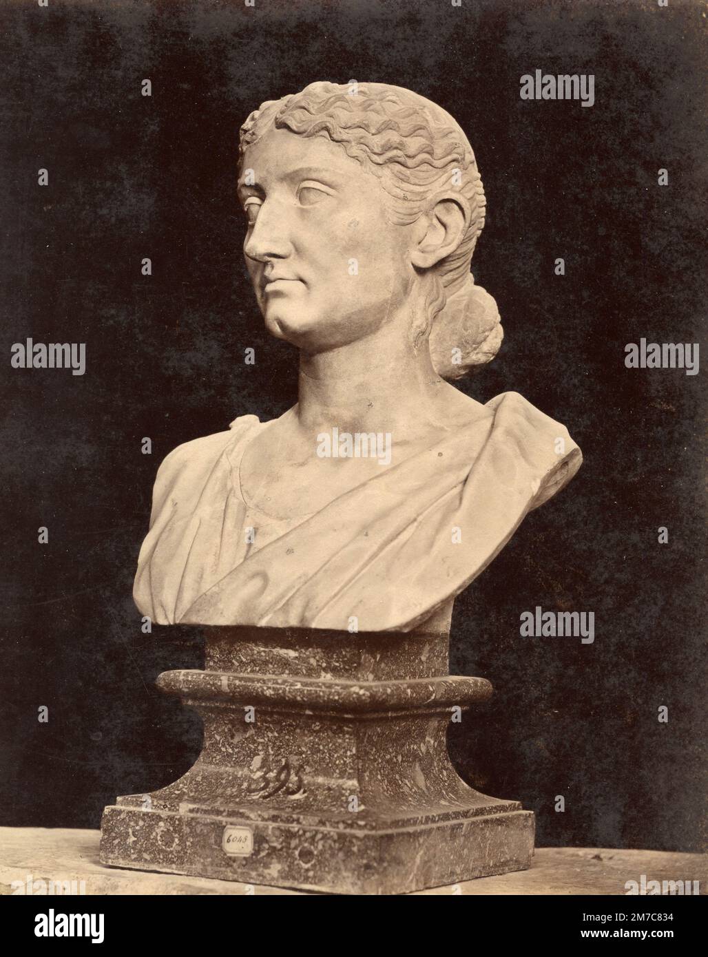 Agrippina Marmorbüste, römische Skulptur, Albumindruck, 1870er Stockfoto