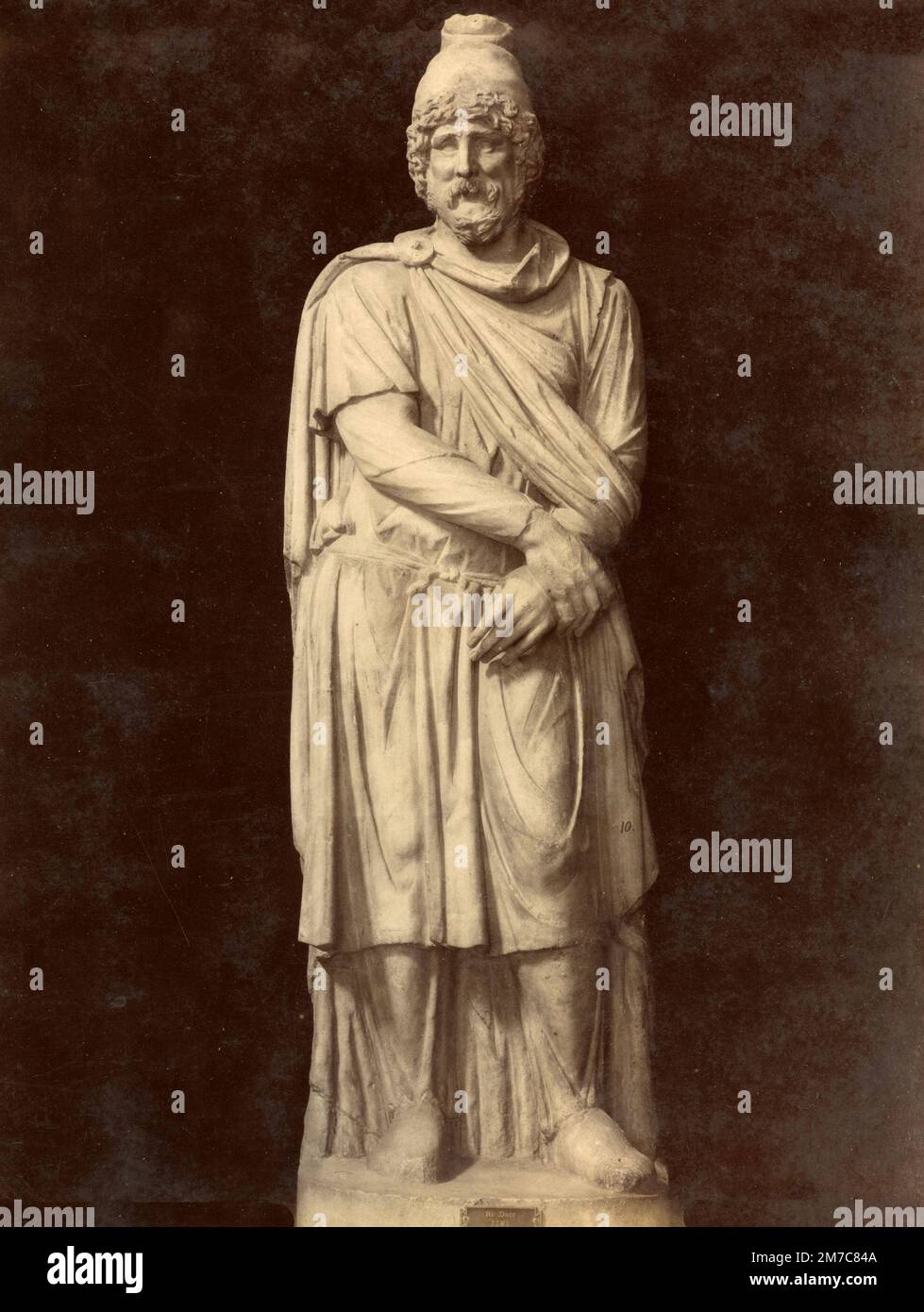 Dacian-Gefangener, römische Marmorskulptur, Albuminabdruck, 1870er Stockfoto