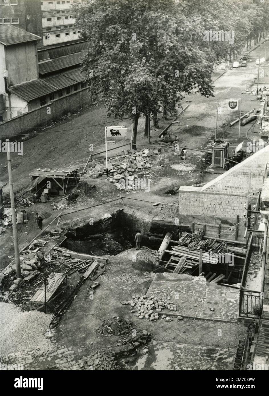 Via De Pinedo nach dem Einsturz der Straße, Neapel, Italien 1960er Stockfoto