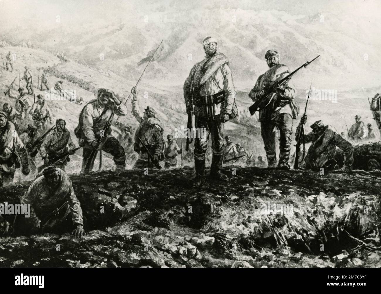 Bilder aus den Balkankriegen, Illustration, 1910er Stockfoto