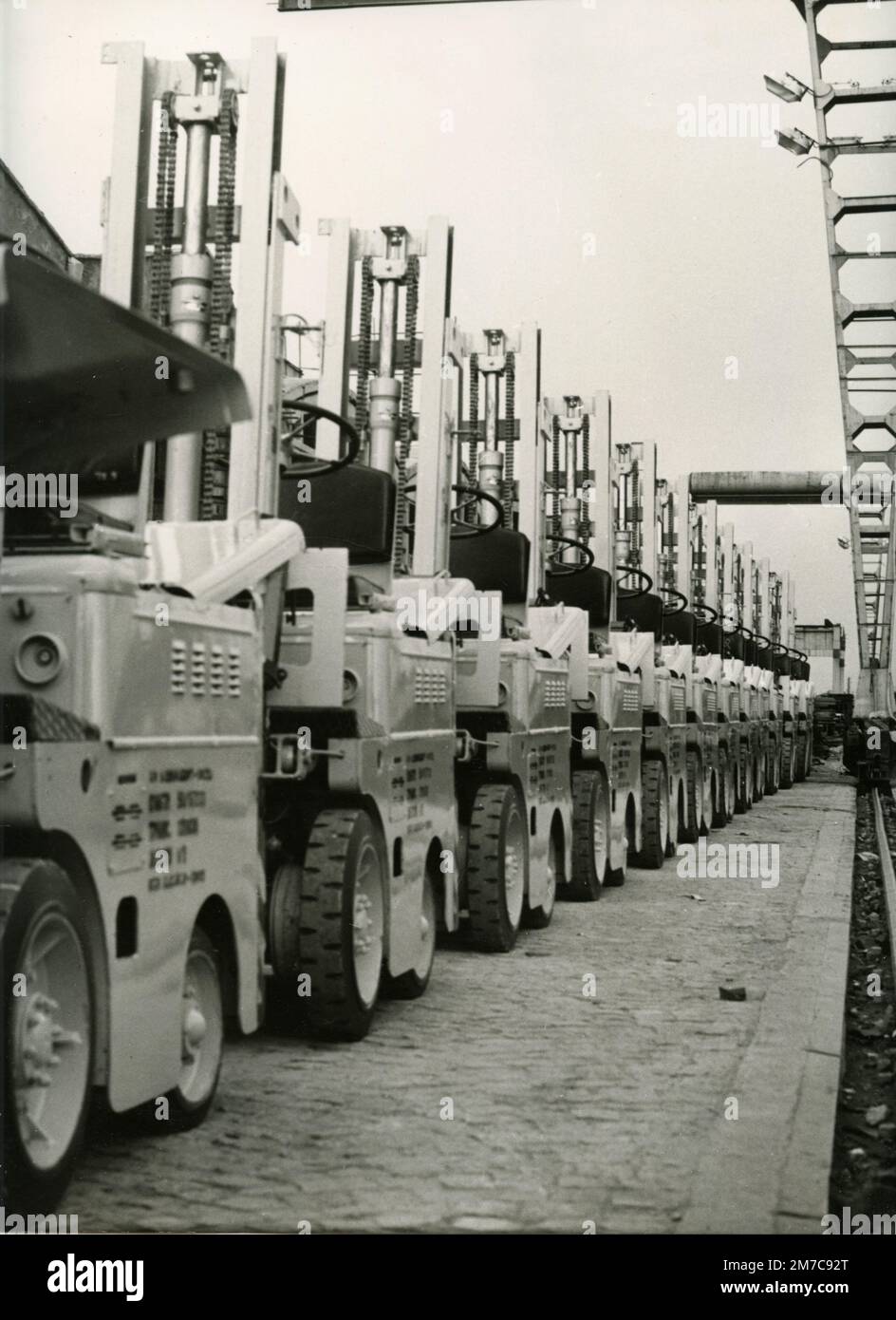 Gabelstaplerserie, hergestellt in Bulgarien, 1970er Stockfoto