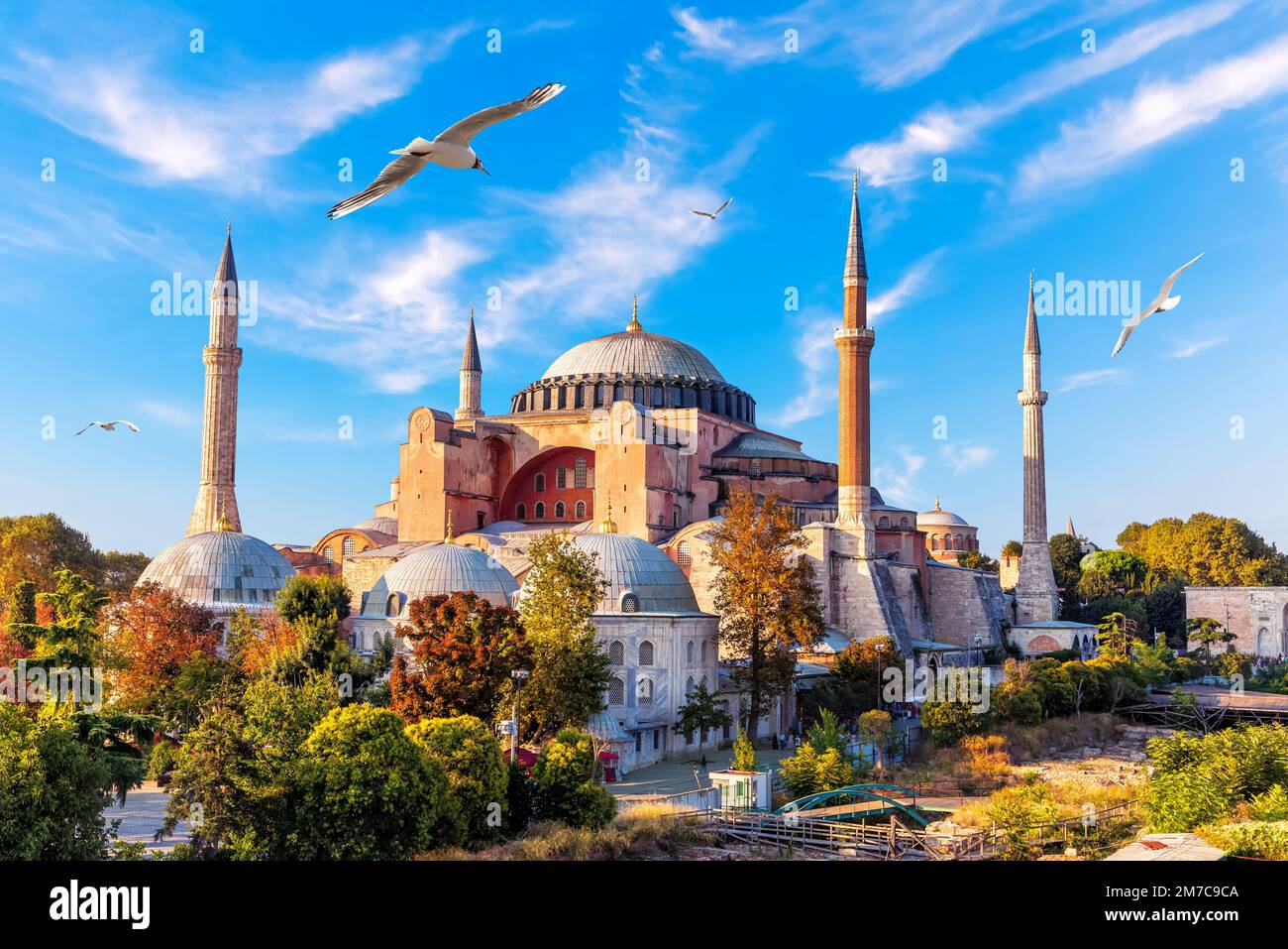Fantastische Aussicht auf die Hagia Sophia in Istanbul, Türkei Stockfoto