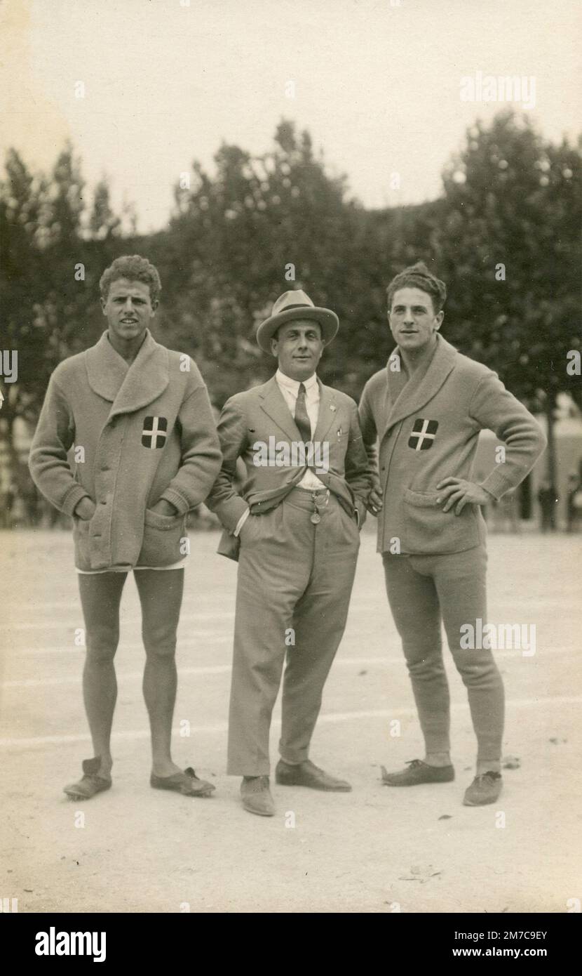 Italienische Athleten der 1920er Stockfoto