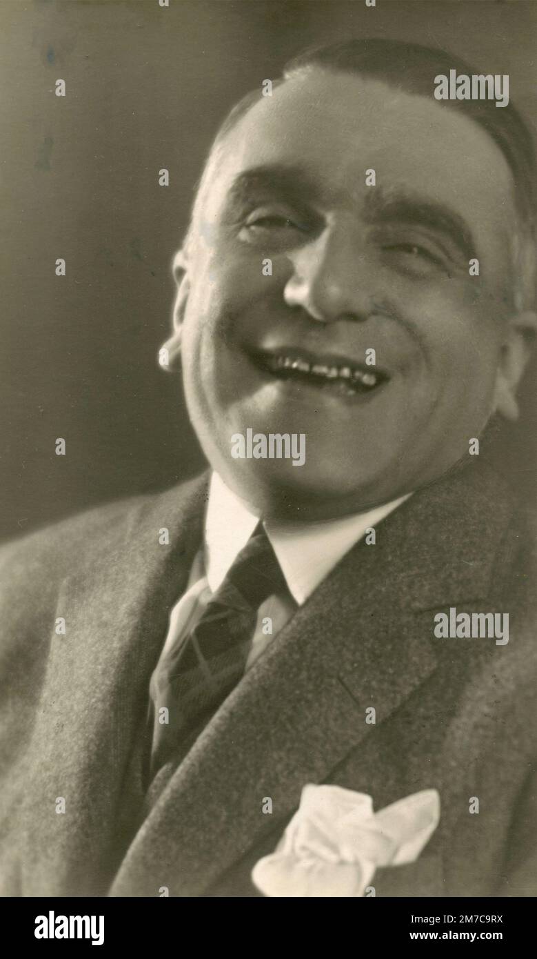 Porträt des italienischen Stummfilmdarstellers Antonio Gandusio, 1920er Stockfoto