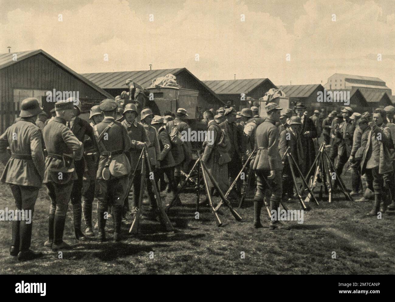 Nazi-Truppe bereit zum marsch am 1. 1923. Mai, Deutschland Stockfoto