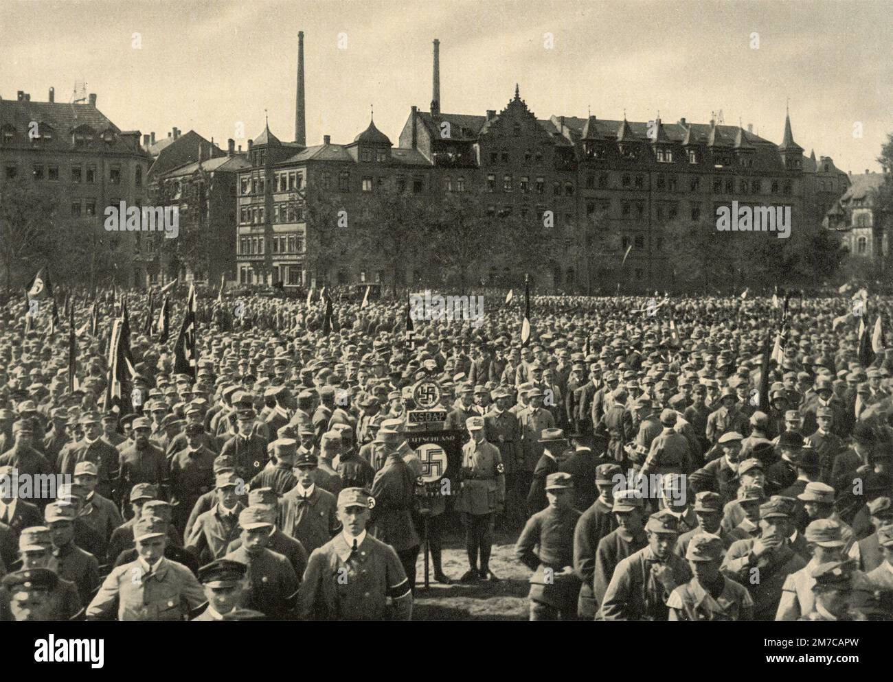 Die Nazi-Parteiversammlung in Nürnberg, Deutschland 1923 Stockfoto