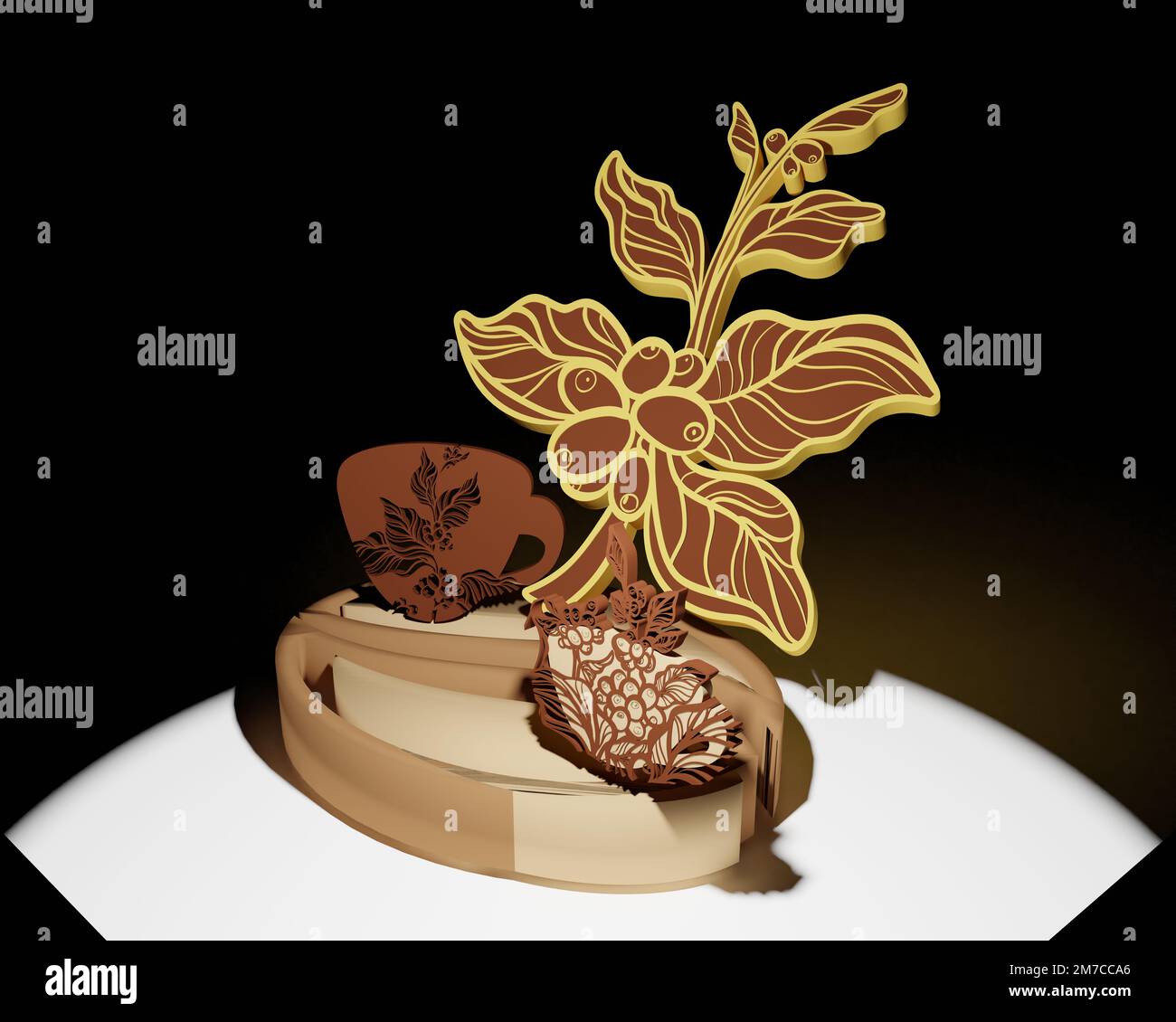 Verschiedene Formen von 3D-Rendering-Designs, die für Posterhintergründe oder andere Zwecke verwendet werden können Stockfoto