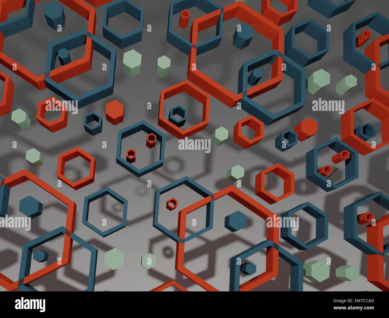 Verschiedene Formen von 3D-Rendering-Designs, die für Posterhintergründe oder andere Zwecke verwendet werden können Stockfoto