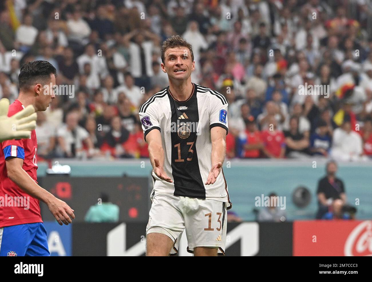Thomas Mueller - kein Rücktritt aus der Nationalmannschaft. ARCHIVFOTO: Thomas MÜLLER (MÃ ller) (GER) hasert, Gesture, Gesture, Costa Rica (CRC) - Deutschland (GER), Gruppenphase Gruppe E, 3. Spieltag, Al-Bayt Stadium in Al-Khor, am 1. Dezember 2022, Fußball-Weltmeisterschaft 2022 in Katar ab 20,11. - 18.12.2022 Stockfoto