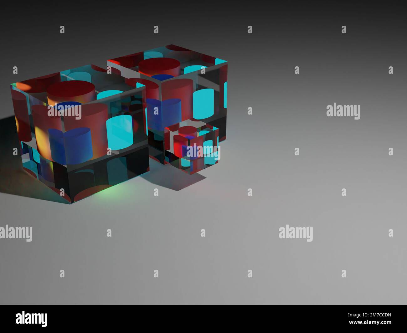 Verschiedene Formen von 3D-Rendering-Designs, die für Posterhintergründe oder andere Zwecke verwendet werden können Stockfoto