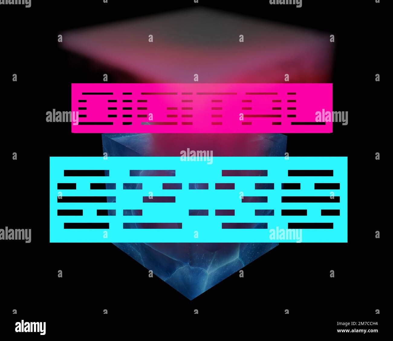 Verschiedene Formen von 3D-Rendering-Designs, die für Posterhintergründe oder andere Zwecke verwendet werden können Stockfoto