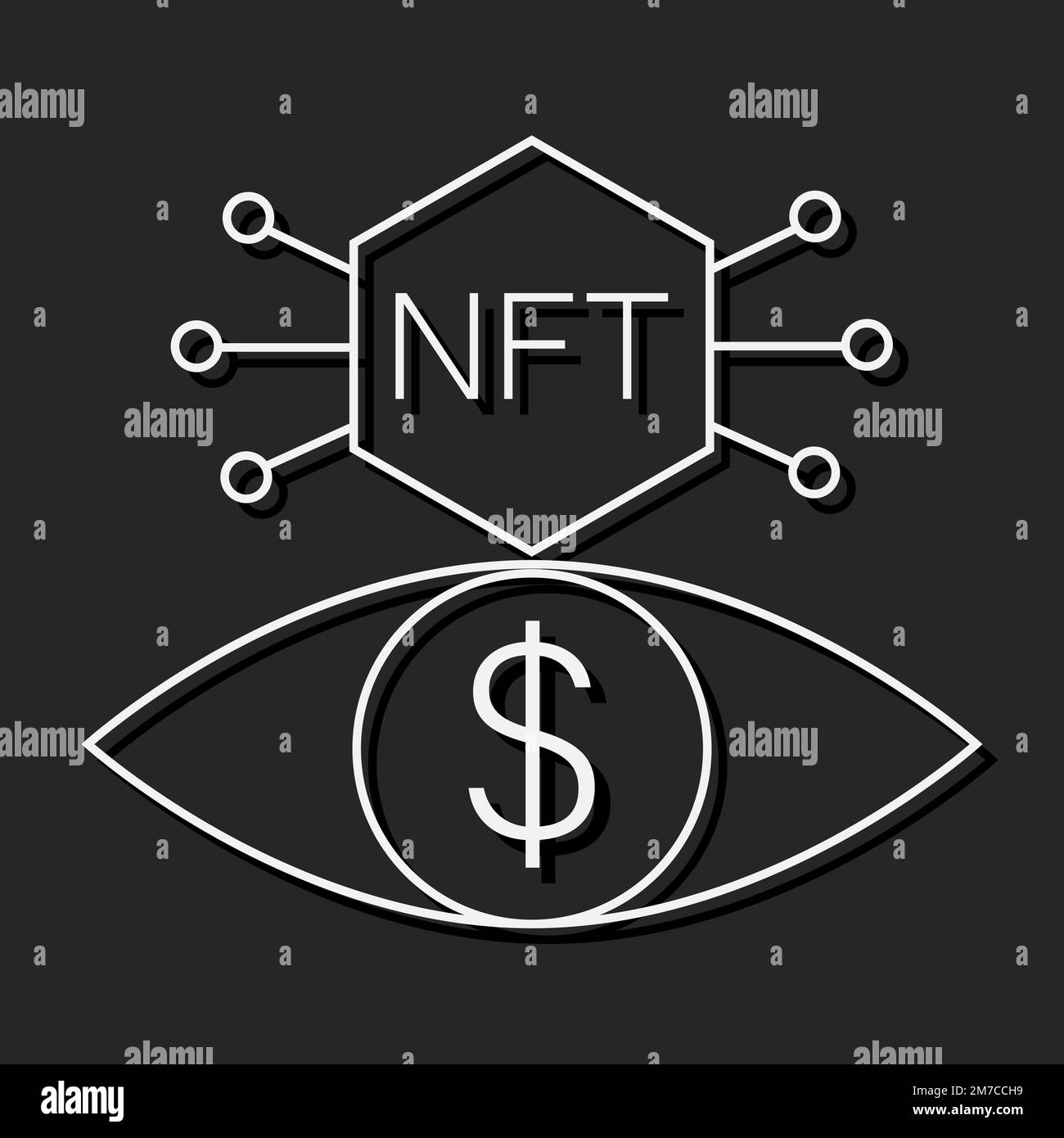 Symbol der NFT-Technologielinie. Krypto- oder Logo-Symbol-Vektordarstellung. EPS 10 Stock Vektor
