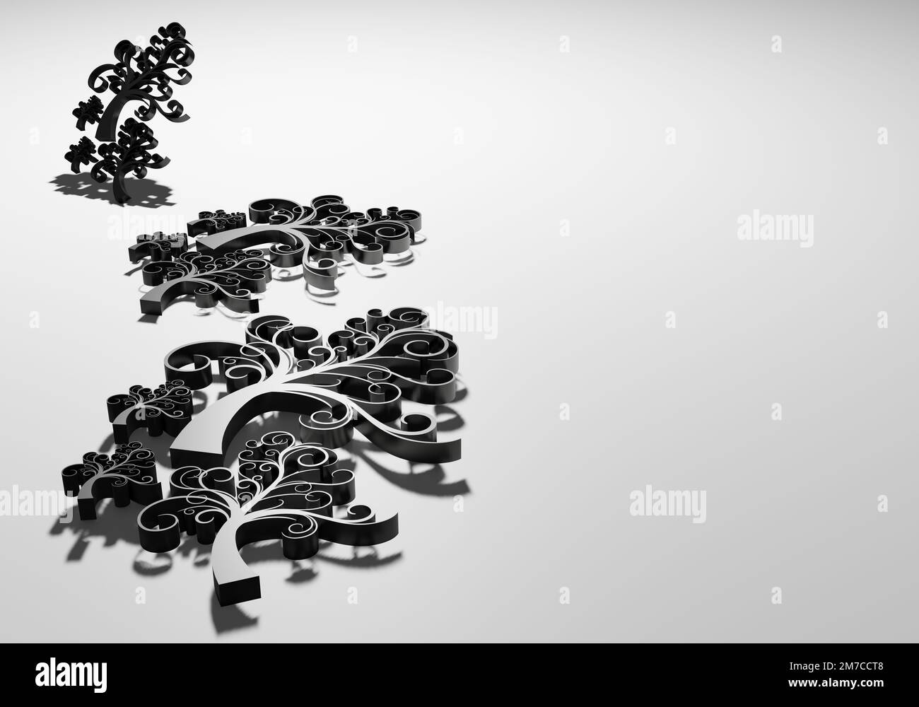 Verschiedene Formen von 3D-Rendering-Designs, die für Posterhintergründe oder andere Zwecke verwendet werden können Stockfoto