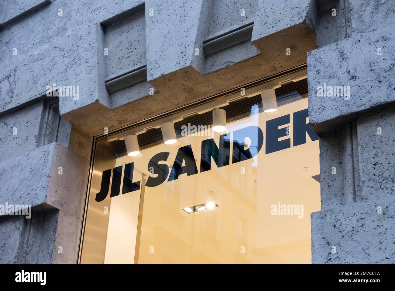 Jil Sander Flagship Store in der Via Pietro Verri Milano Italien Stockfoto